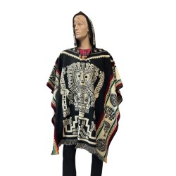 Poncho inca wiracocha , fabriqué artisanalement en Équateur. 70% acrylique et 30% laine d’alpaga.