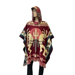 Poncho native kokopeli, fabriqué artisanalement en Equateur. 70% acrylique et 30% laine d’alpaga.