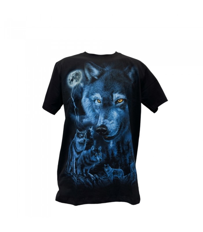 T-shirt loup 100% coton. Taille - M .