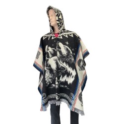 Poncho native plusieurs loups fabriqué artisanalement en Équateur.