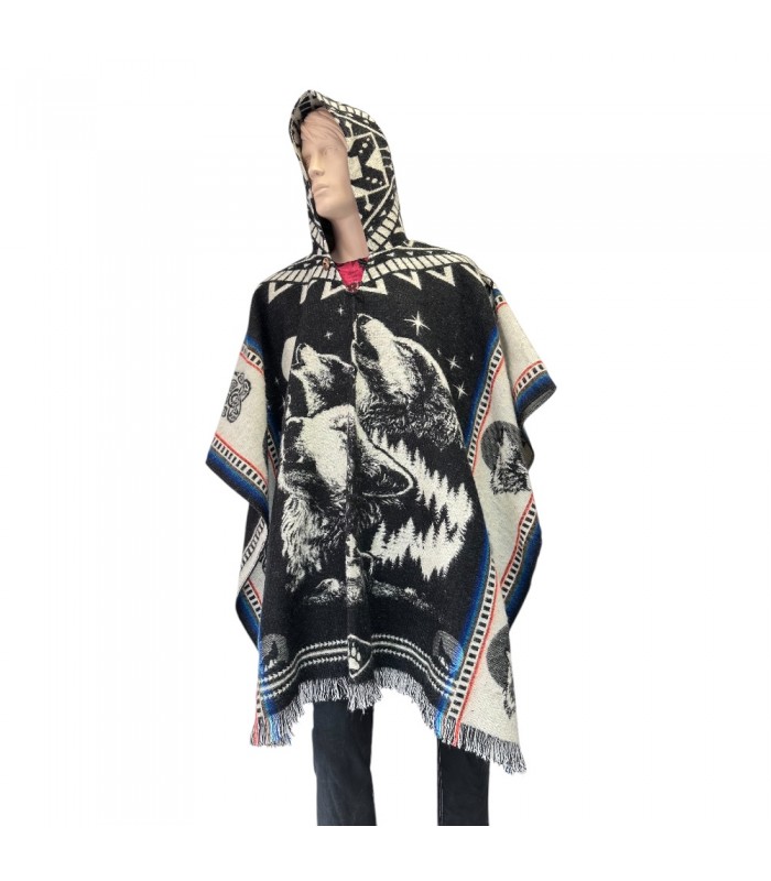 Poncho native plusieurs loups fabriqué artisanalement en Équateur. Poncho native plusieurs loups fabriqué artisanalement en Équateur.