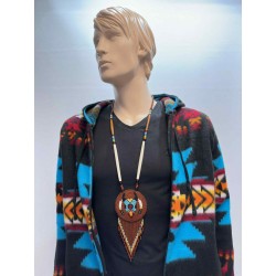 Collier amérindien en perles de rocailles.