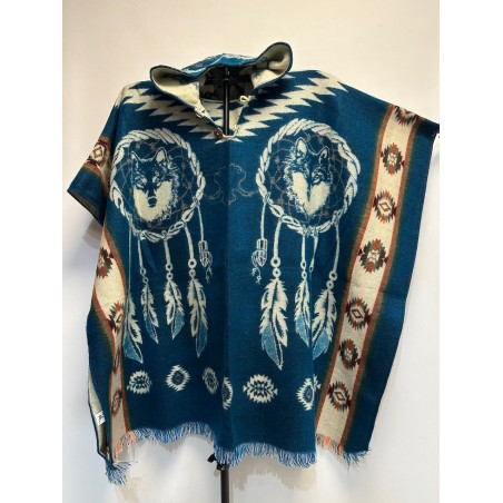 Poncho native loups & attrape rêves fabriqué artisanalement en Équateur.