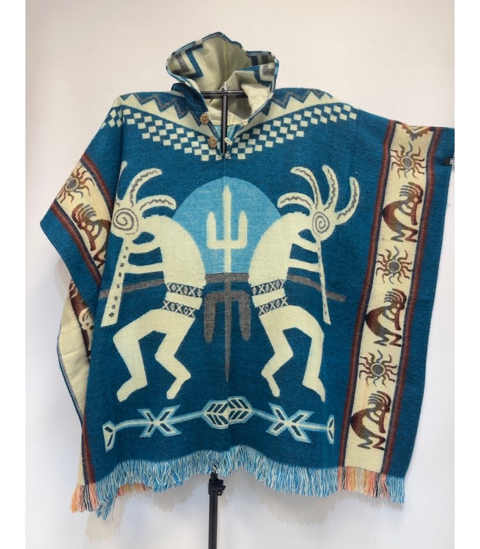Poncho native kokopeli fabriqué artisanalement en Équateur.