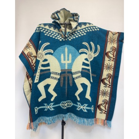 Poncho native kokopeli fabriqué artisanalement en Équateur.