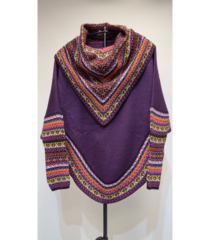 Poncho avec manches pour femmes, fabriqué artisanalement au Pérou.