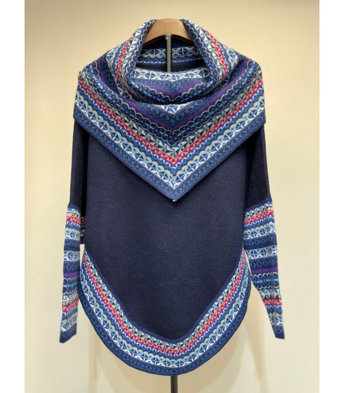 Poncho avec manches pour femmes, fabriqué artisanalement au Pérou.