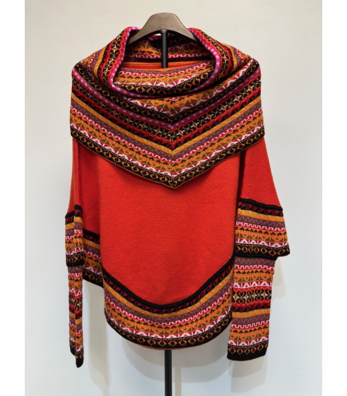 Poncho avec manches , fabriqué artisanalement au Pérou