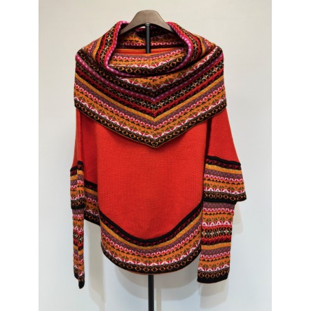 Poncho avec manches , fabriqué artisanalement au Pérou