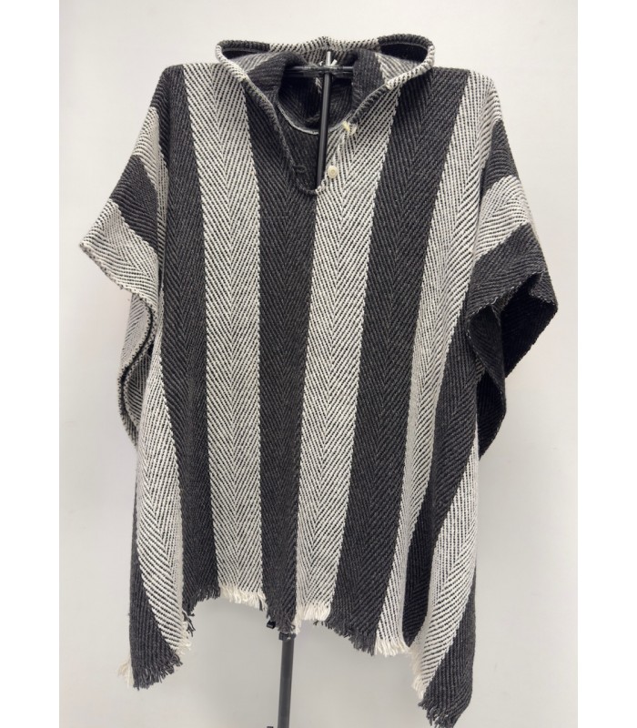 Poncho 100% laine de mouton fabriqué de façon artisanale en Équateur