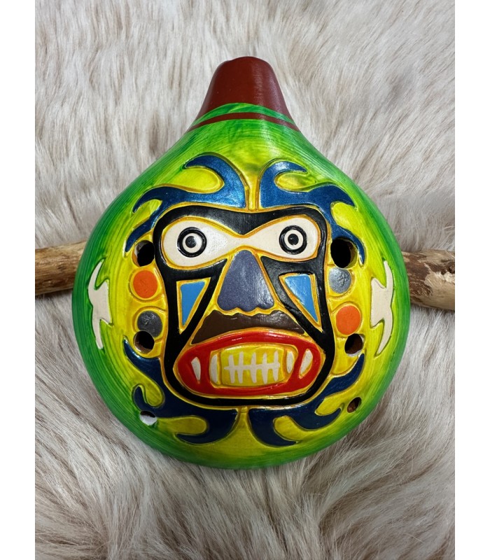 Ocarina en terre cuite fabriqué entièrement à la main au Pérou 