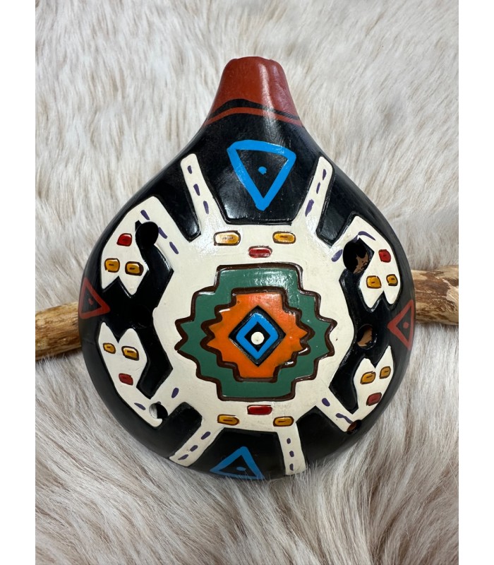 Ocarina en terre cuite fabriqué entièrement a la main au Pérou 