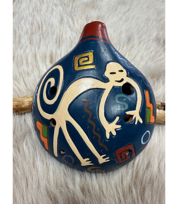 Ocarina-en-terre-cuite fabriqué entièrement à la main au Pérou