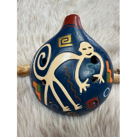 Ocarina-en-terre-cuite fabriqué entièrement à la main au Pérou