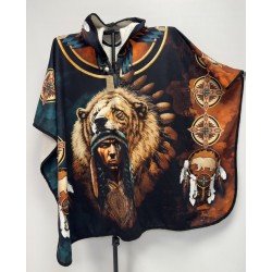 Poncho native motif imprimé...