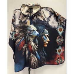 Poncho native motif imprimé...