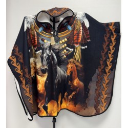 Poncho native motif imprimé...