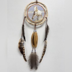 Attrape-rêves décoration avec image cheval blanc, fabriqué entièrement à la main par Native Spirit Artisanat